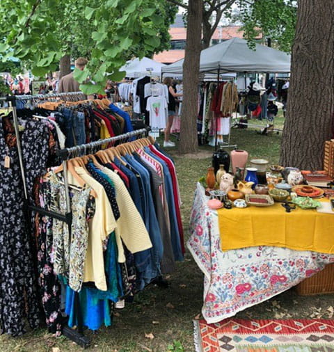 Clothing and items being sold at CAMH Hippie Market