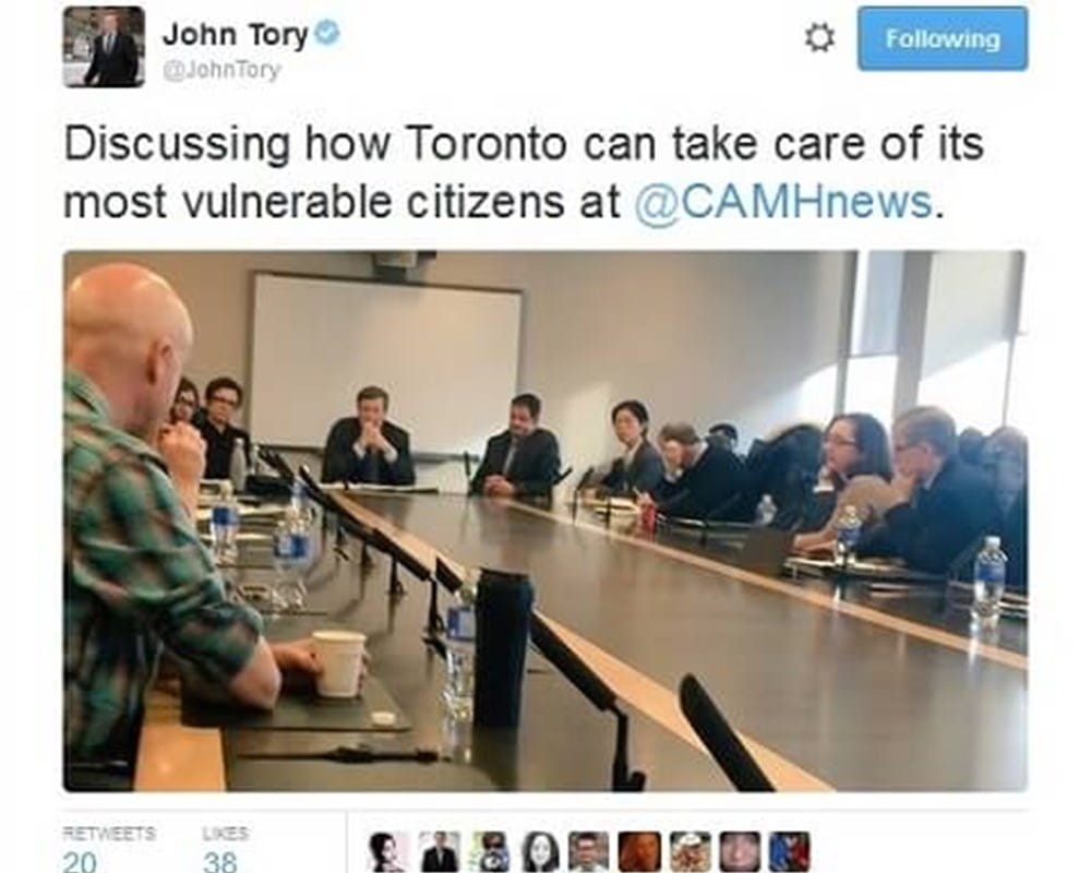 From Mayor Tory’s Twitter account: the roundtable discussion in action