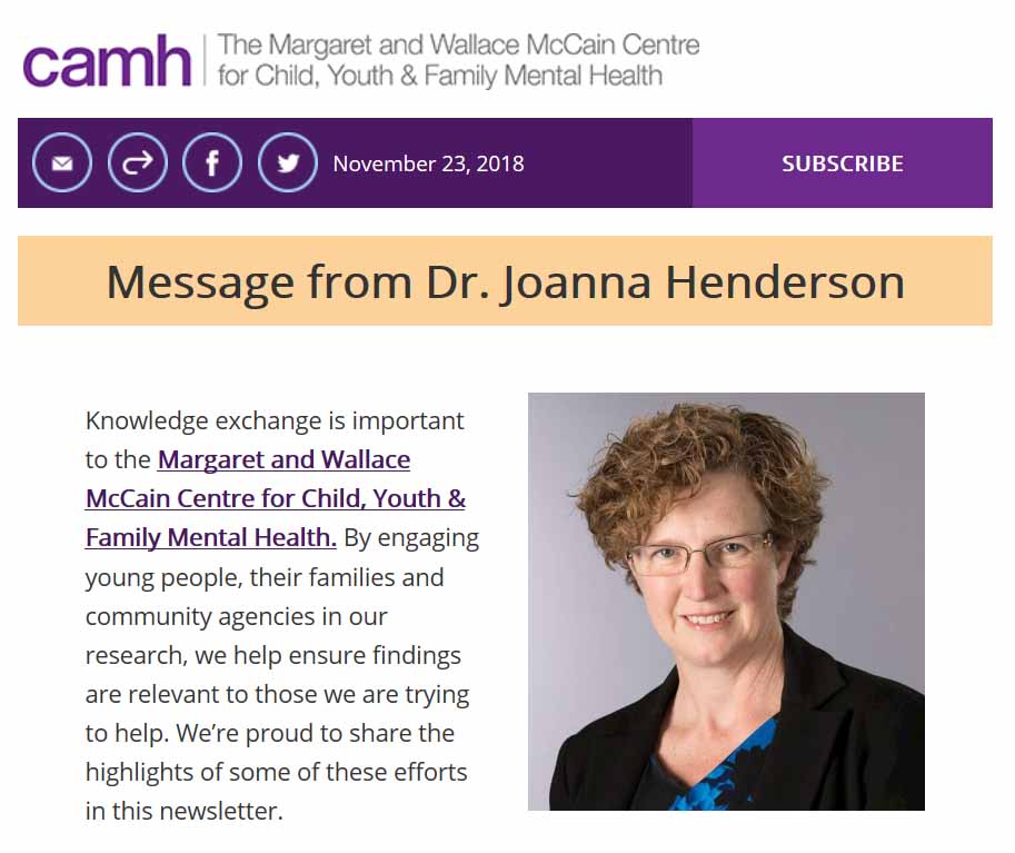 The McCain Centre shares knowledge through its newsletter.