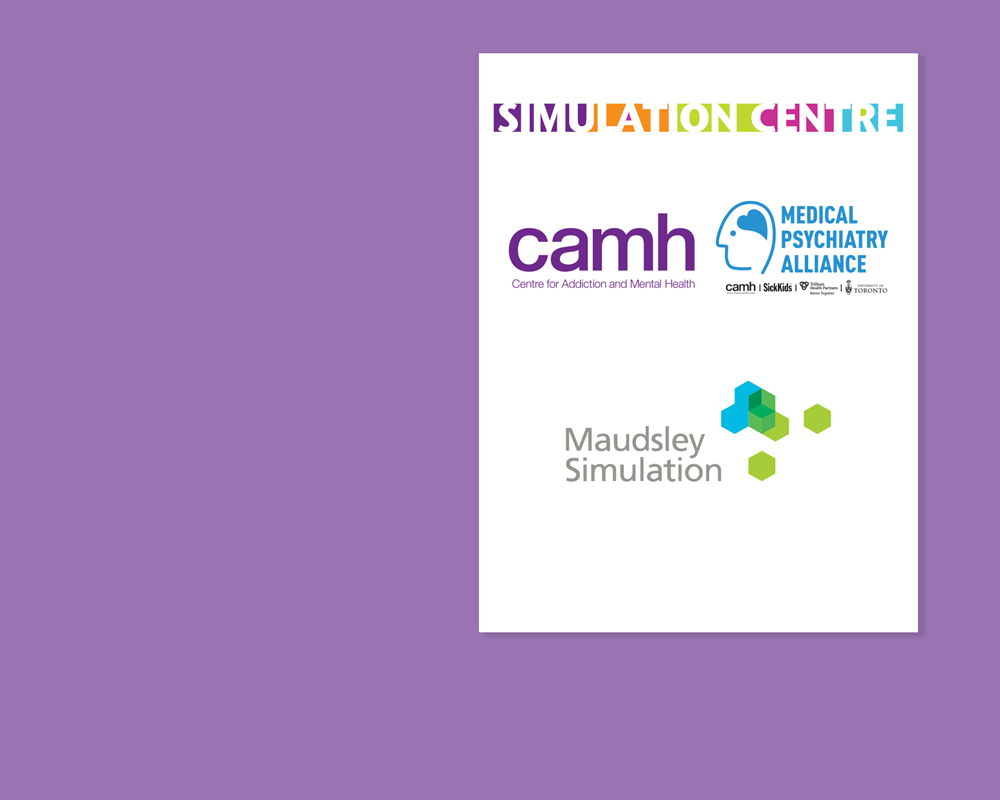 CAMH, MPA and Maudsley Sim event sign for CAMH Sim Centre launch