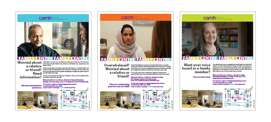 Three new posters from the CAMH Office of Family Engagement