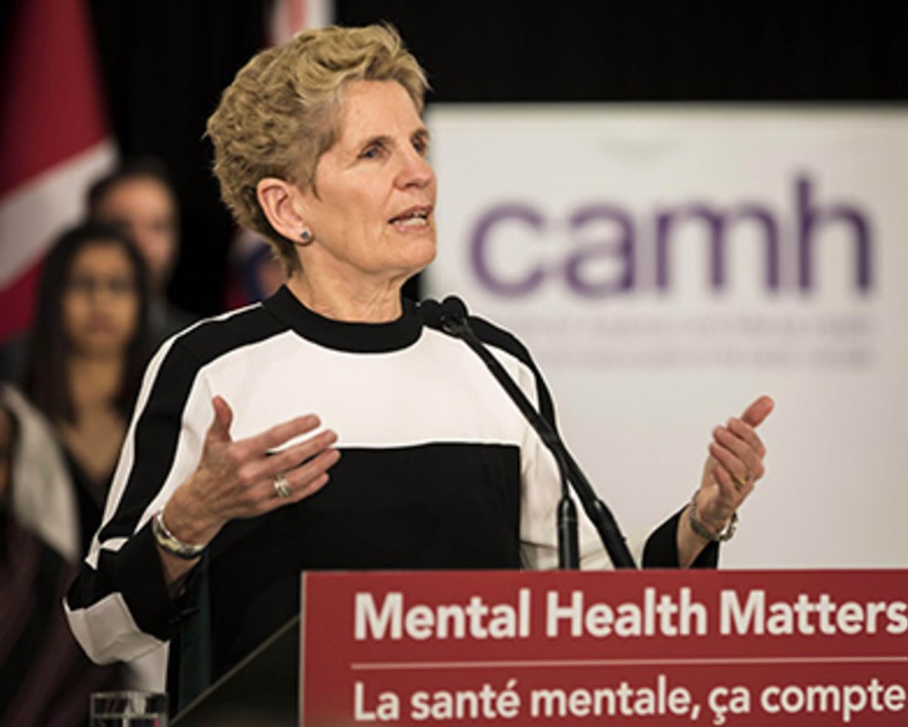 Ontario Premier Kathleen Wynne speaks during news conference at CAMH