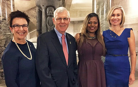 Dr. Catherine Zahn and her fellow Bryden Award recipients Bill Graham, Cheyanne Ratnam and Jennifer Keesmaat (left to right)