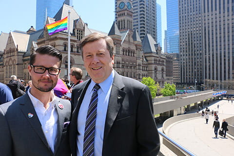 Dr. Alex Abramovich and Mayor John Tory.