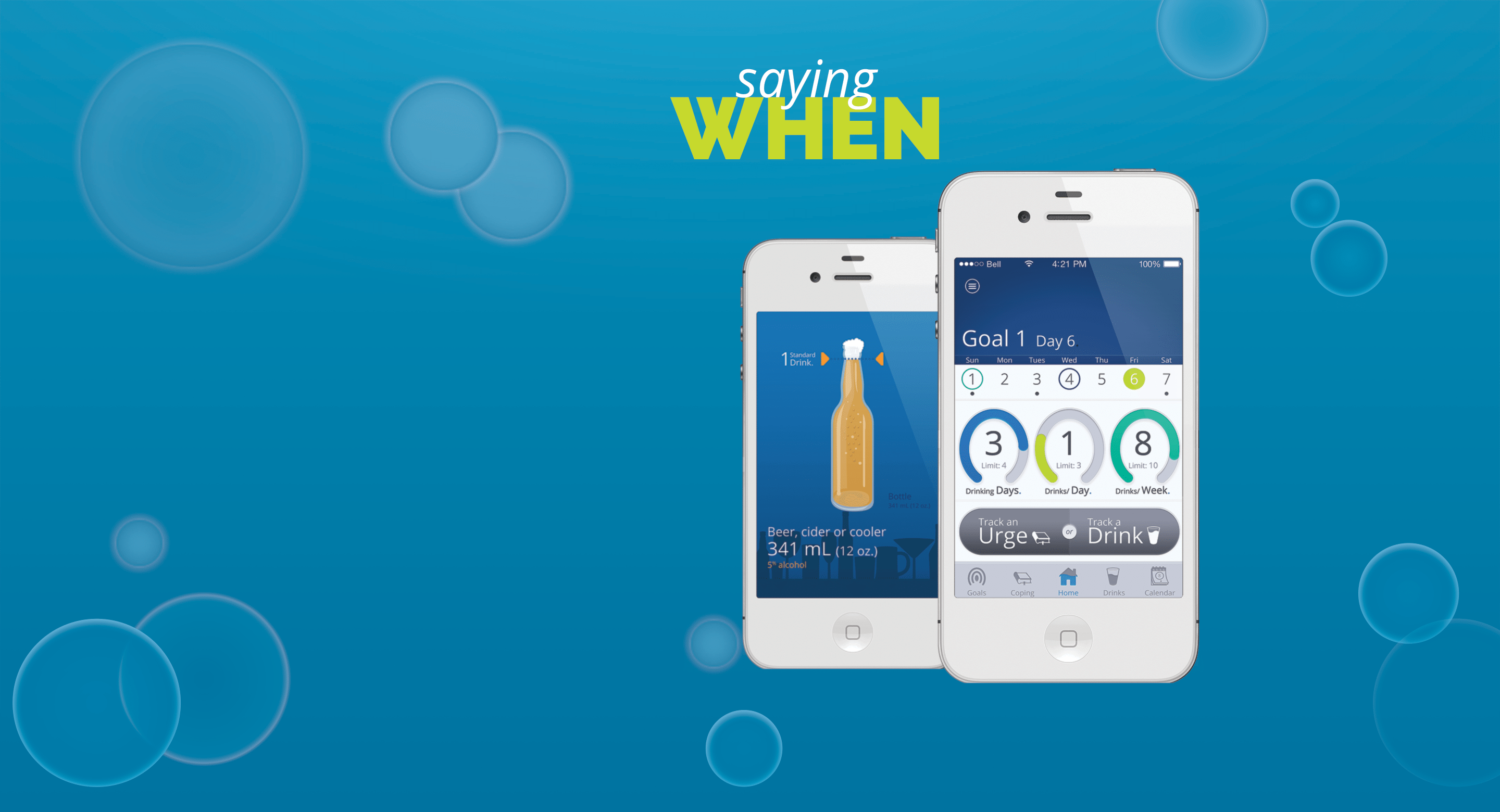 Background featuring the Saying When app.