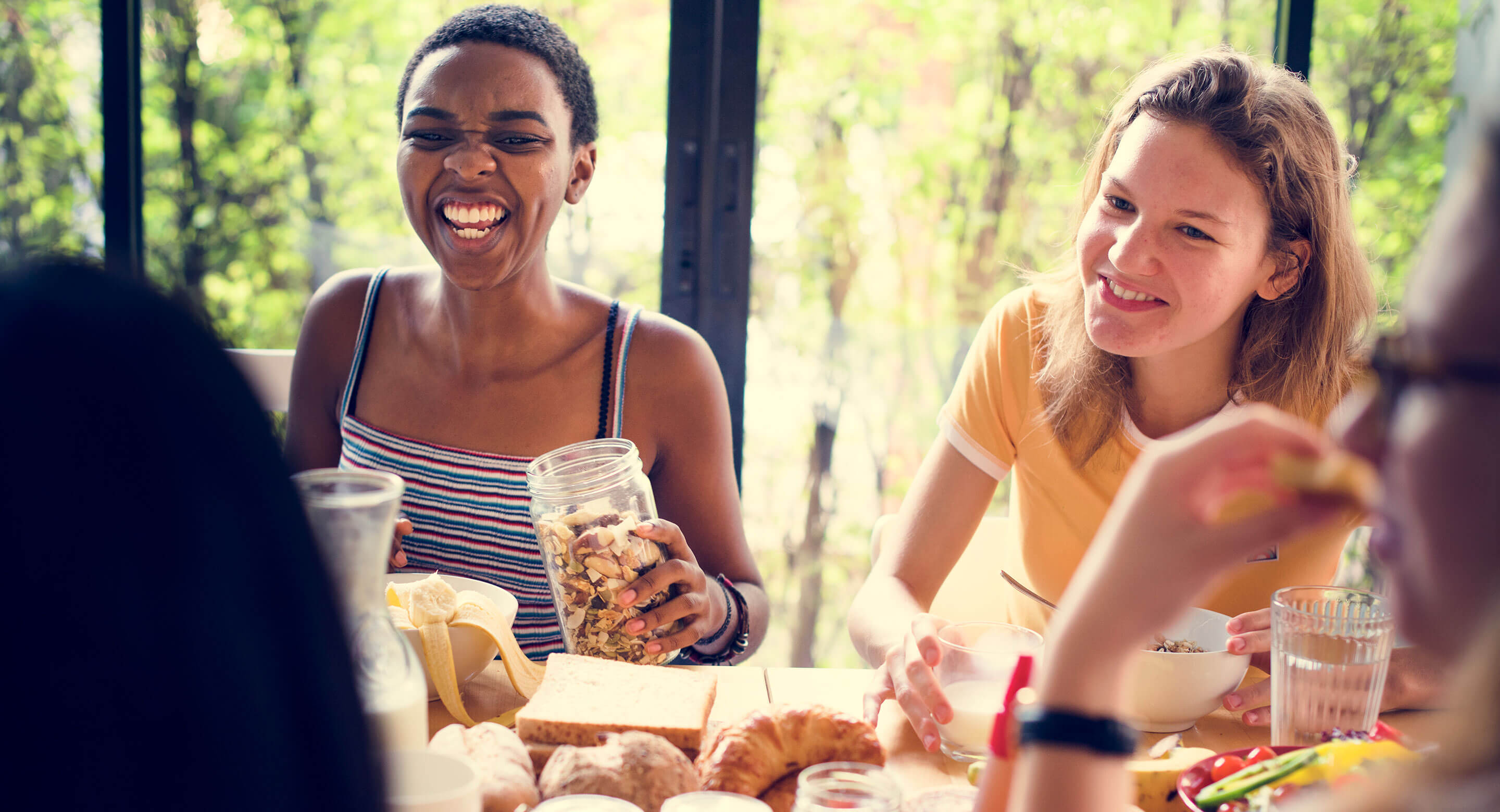 Women having a healthy breakfast.