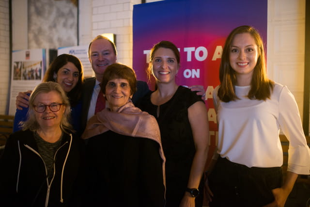 CAMH Youth Engagement Facilitator Emma McCann during reception at United Nations, with other members of Canadian delegation.