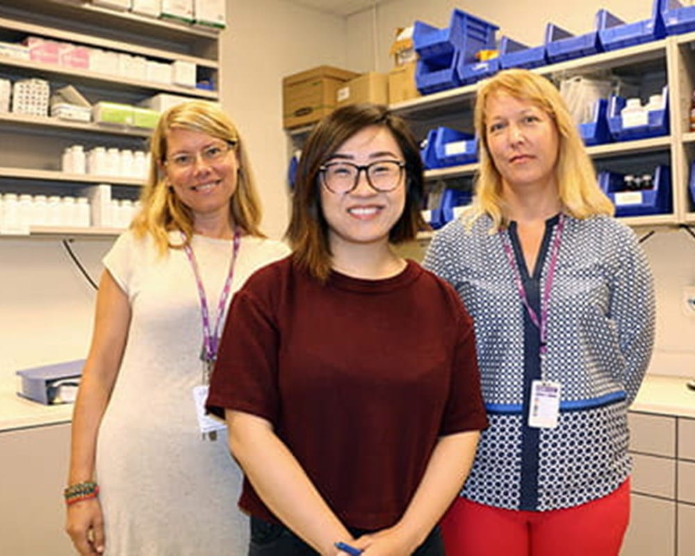 from left to right, Andrea Tsanos, Advance Practice Clinician Leader (Psychotherapist); Maria Zhang, Advance Practice Clinical Leader (Pharmacist); Alison Watson, Advance Practice Clinical Leader (Nurse).