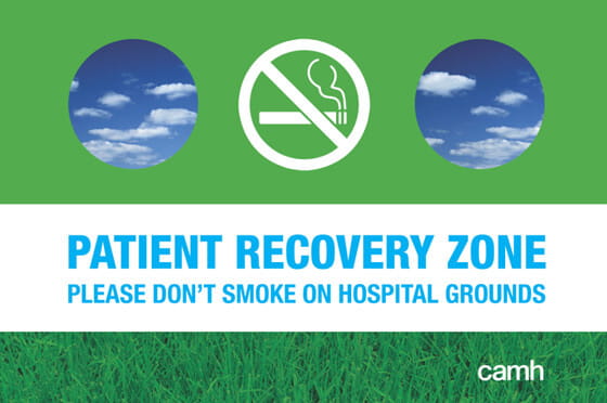 A patient recovery zone sign with the phrase 