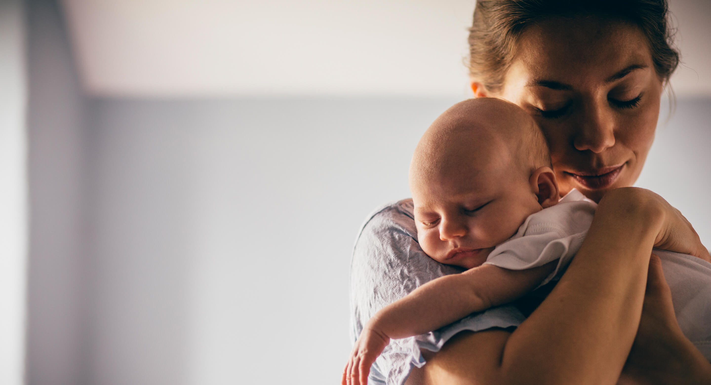 Mother holding baby