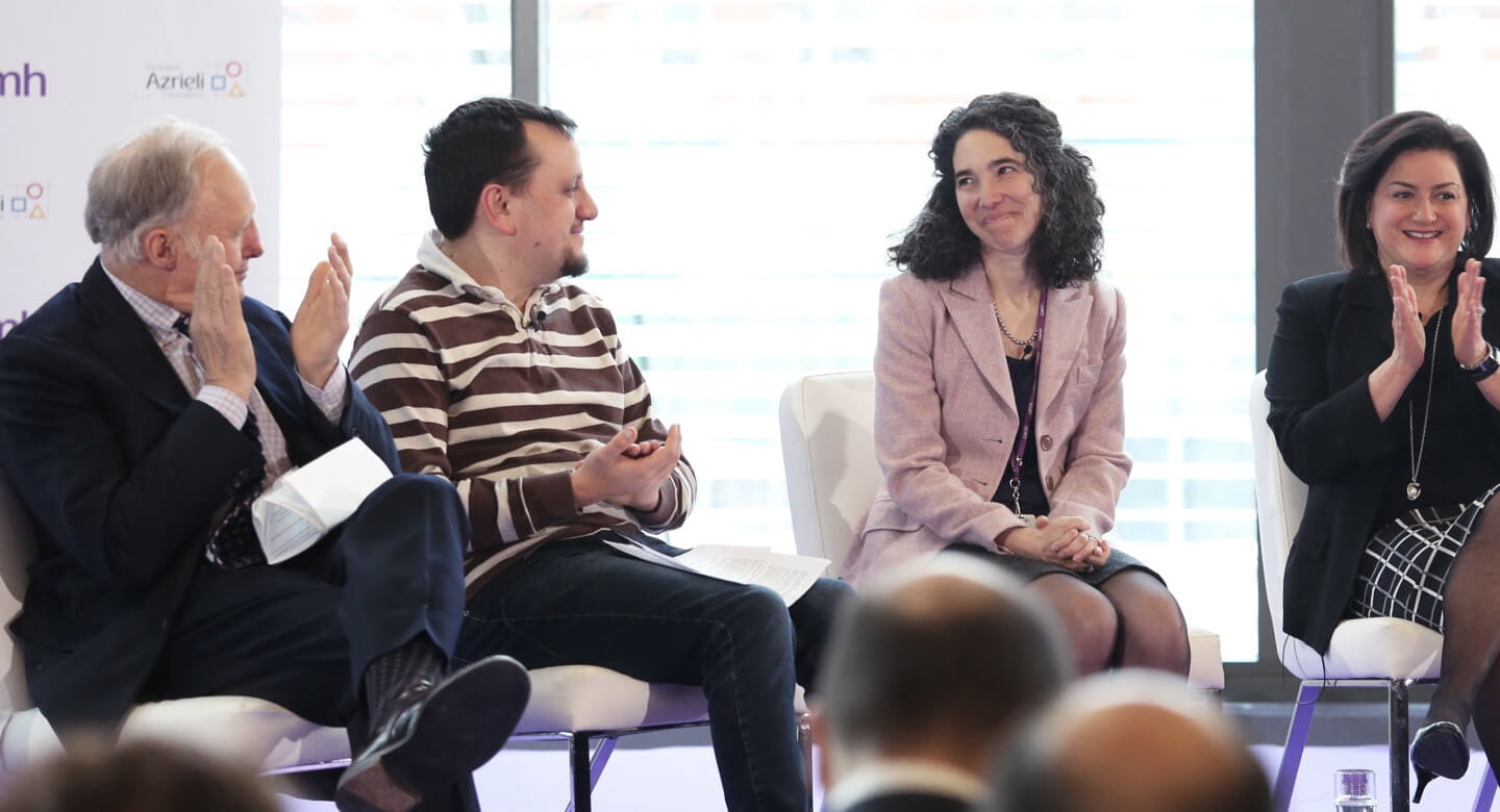 Ian Brown (author and Globe and Mail columnist) hosted a panel discussion featuring Dr. Yona Lunsky (Director of the Azrieli Centre for Adult Neurodevelopmental Disabilities and Mental Health), Naomi Azrieli (Chair and CEO of the Azrieli Foundation) and Daniel Share-Strom (Autism Advocate).