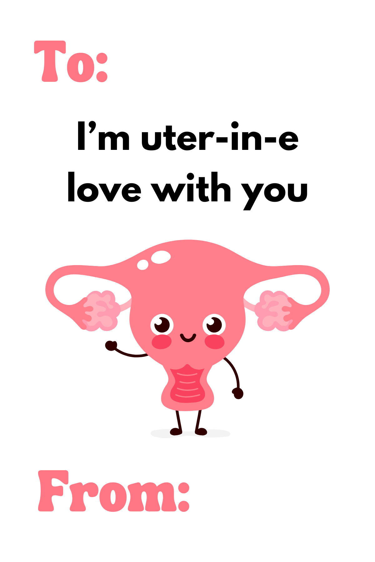 Illustration that says "I'm uter-in-e love with you