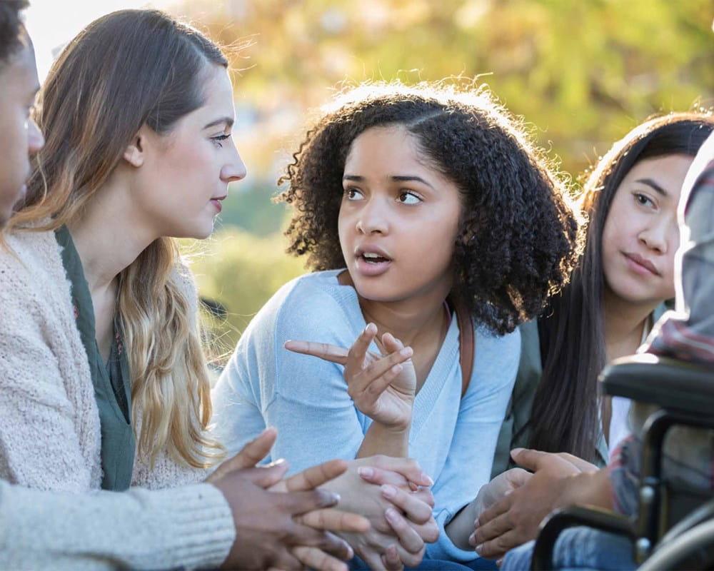 Group of youth talking