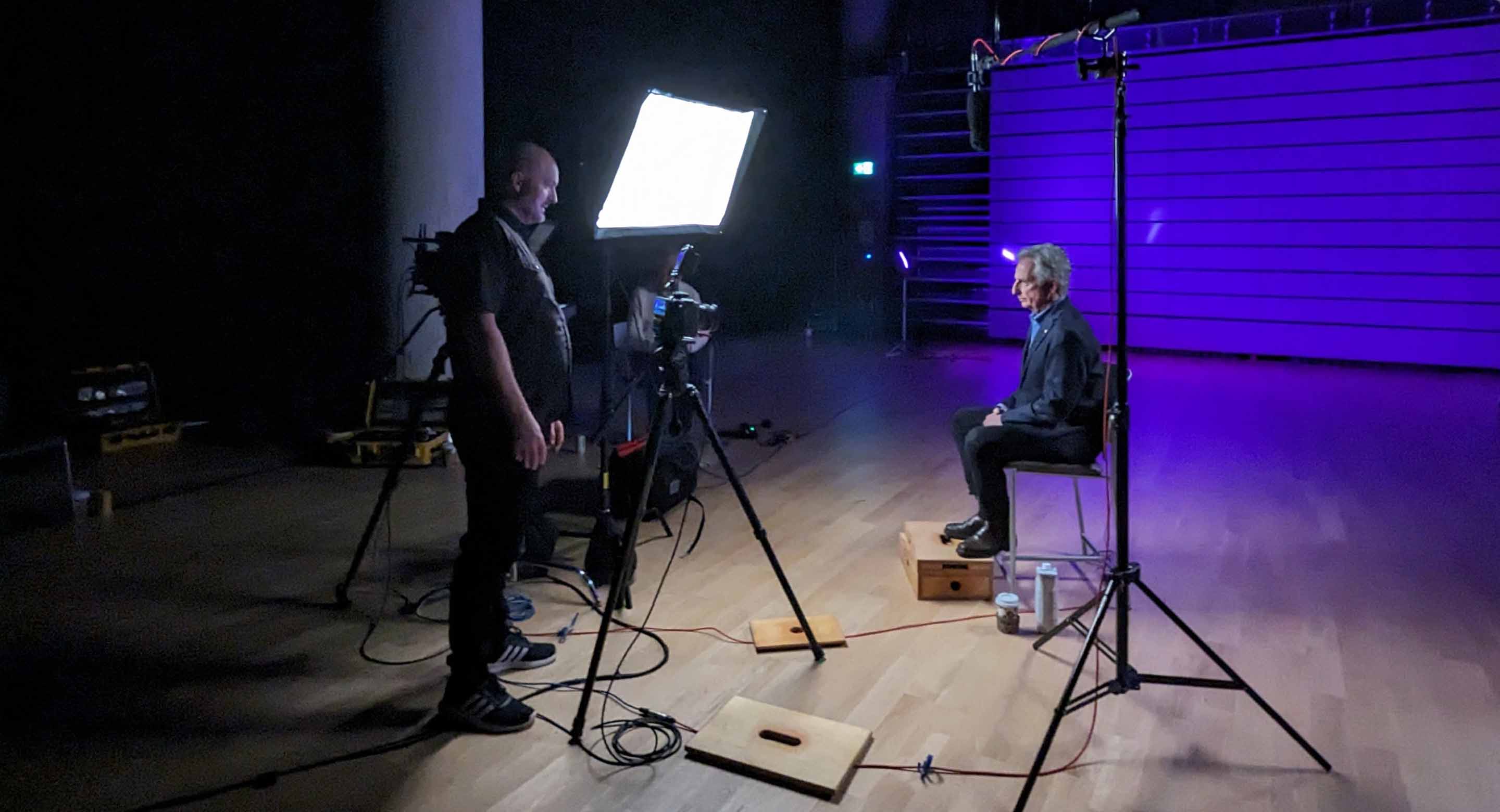 Image of a camera crew filming at CAMH