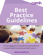 Best Practice Guidelines for the engagement of people with lived experience in mental health/substance use health research cover