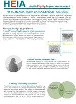 MH and Addictions tip sheet