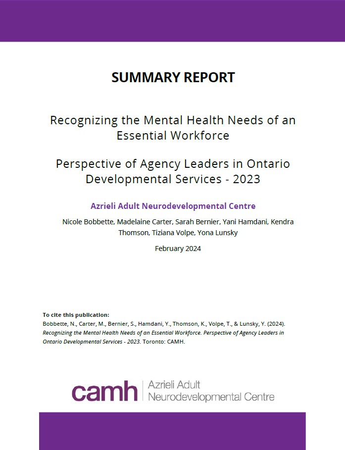 Cover of Summary Report: Recognizing the Mental Health Needs of an Essential Workfroce